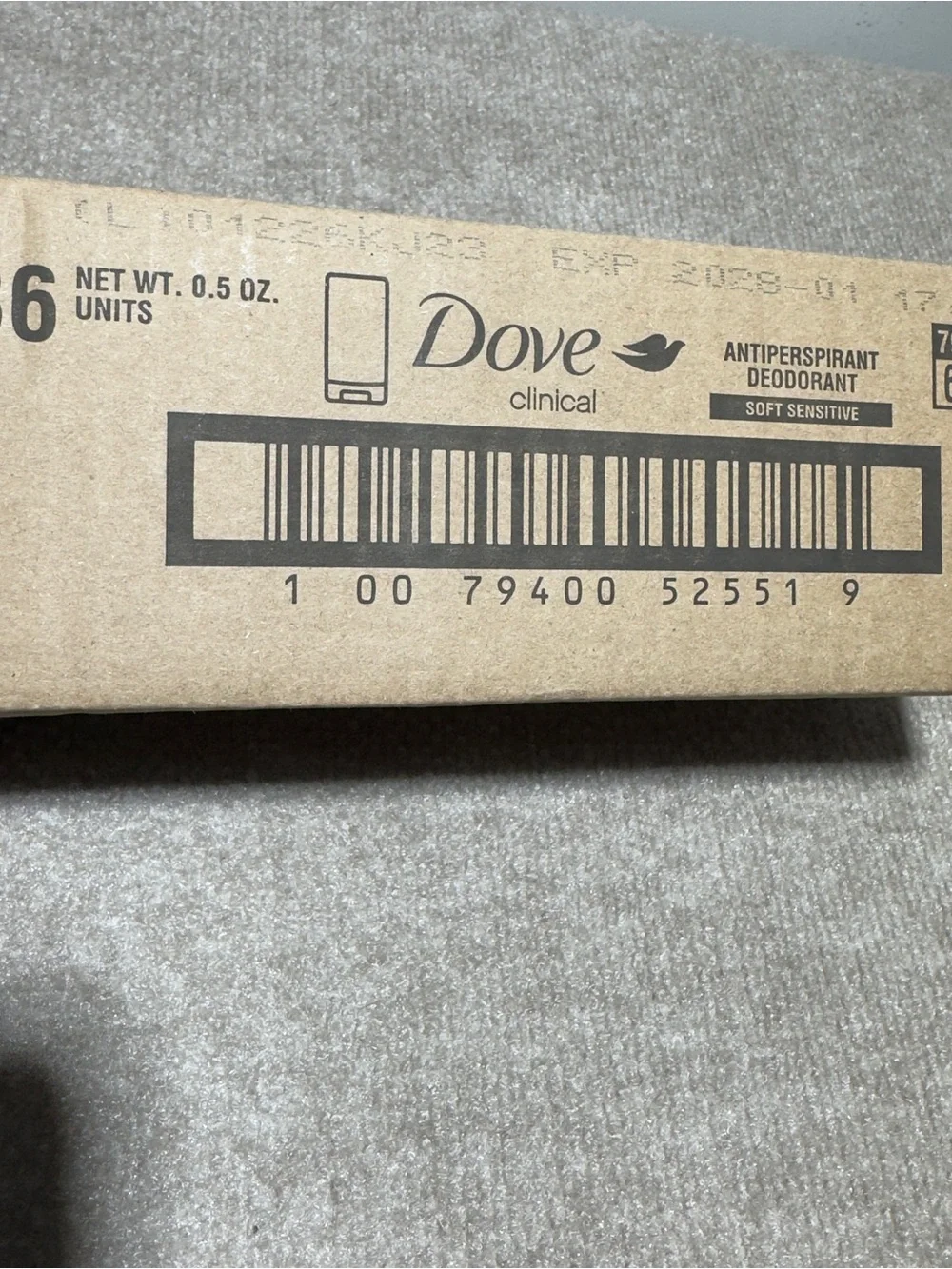 Dove Travel Size Deodorant.5 case of 36 clinical care sensitive camping vacation